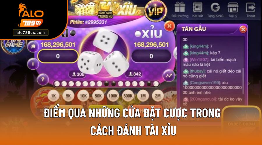 Điểm qua những cửa cược trong cách đánh Sicbo