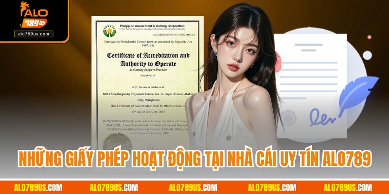 Những giấy phép hoạt động tại nhà cái uy tín Alo789